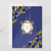 Invitation Royal Blue & Gold Princess Castle Quinceañera (Dos)