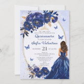 Invitation Royal Blue & Gold Quinceañera (Devant)