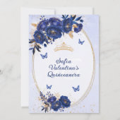 Invitation Royal Blue & Gold Quinceañera (Dos)