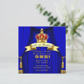 Invitation Royal Blue Gold Royal Crown 2 Prince 1er anniversa (Debout devant)
