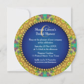 Invitation Royal Blue Gold Sacred Geometry Baby Shower de Mar (Dos)