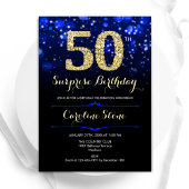 Invitation Royal Blue Gold Surprise 50e anniversaire