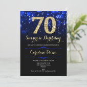 Invitation Royal Blue Gold Surprise 70e anniversaire (Debout devant)