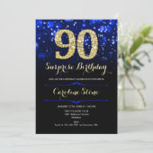 Invitation Royal Blue Gold Surprise 90e anniversaire (Debout devant)