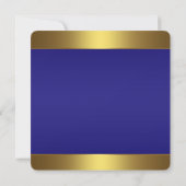 Invitation Royal Blue Gold Sweet 16 fête d'anniversaire (Dos)