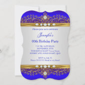 Invitation Royal Blue Gold White Diamond Anniversaire Party 2 (Devant)