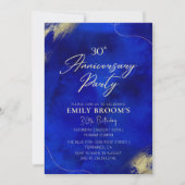 Invitation Royal Blue Golden 30e fête d'anniversaire (Devant)