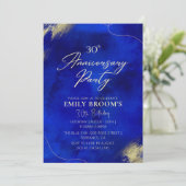 Invitation Royal Blue Golden 30e fête d'anniversaire (Debout devant)