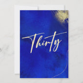 Invitation Royal Blue Golden 30e fête d'anniversaire (Dos)