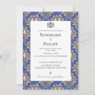 Invitation Royal Blue Gorgeous Lovebirds Mariage photo person