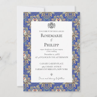 Invitation Royal Blue Gorgeous Lovebirds Mariage photo person