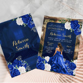 Invitation Royal Blue Grand Palais Quinceañera Princesse