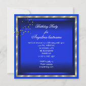 Invitation Royal Blue Heels Gold Parties scintillant fête d'a (Dos)
