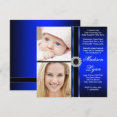 Invitation Royal Blue hier et aujourd'hui diplôme photo (Devant / Derrière)