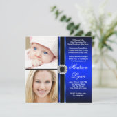 Invitation Royal Blue hier et aujourd'hui diplôme photo (Debout devant)