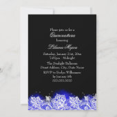 Invitation Royal Blue Lace & Jewel Bow Quinceanera (Dos)