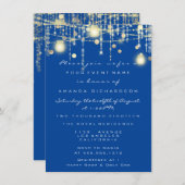 Invitation Royal Blue Lights Jar Red Wine Mariage nuptiale (Devant / Derrière)
