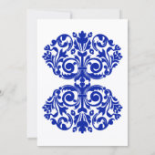 Invitation Royal Blue Mariage damassé (Dos)