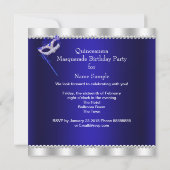 Invitation Royal Blue Masquerade Quinceanera Party (Dos)