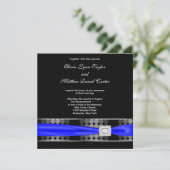Invitation Royal Blue Modern Dot Noir Blanc Classé (Debout devant)