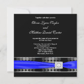 Invitation Royal Blue Modern Dot Noir Blanc Classé (Devant)