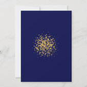 Invitation Royal Blue moderne avec un brin d'or (Dos)