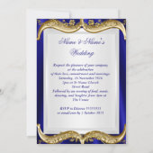 Invitation Royal Blue Navy Mariage Gold Crown 2 (Dos)