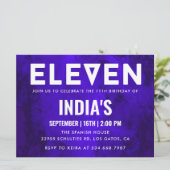 Invitation Royal Blue Neon 11e anniversaire (Debout devant)