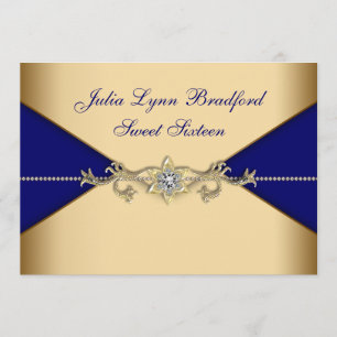 Invitation Royal Blue Or Sweet Sixteen