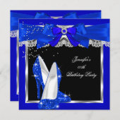 Invitation Royal Blue Parties scintillant High Heure Silver f (Devant / Derrière)
