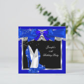 Invitation Royal Blue Parties scintillant High Heure Silver f (Debout devant)