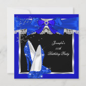 Invitation Royal Blue Parties scintillant High Heure Silver f (Devant)