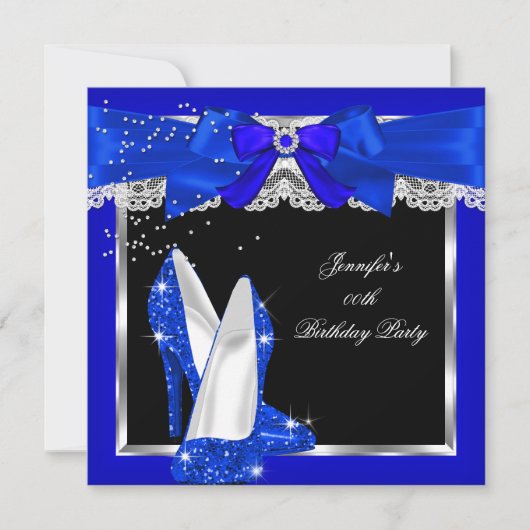 Invitation Royal Blue Parties scintillant High Heure Silver f (Devant)