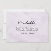 Invitation Royal Blue Purple Lilac Serez-vous ma servante d'a (Dos)