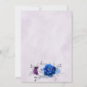 Invitation Royal Blue Purple Navy Lilac Blooms Wedding (Dos)
