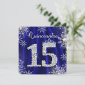 Invitation Royal Blue Quinceanera 15e Elite Elégant Anniversa (Debout devant)