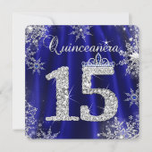 Invitation Royal Blue Quinceanera 15e Elite Elégant Anniversa (Devant)