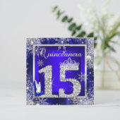 Invitation Royal Blue Quinceanera 15e Elite Elégant Anniversa (Debout devant)