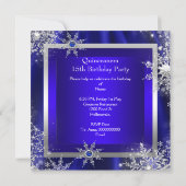 Invitation Royal Blue Quinceanera 15e Elite Elégant Anniversa (Dos)