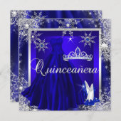 Invitation Royal Blue Quinceanera 15e Elite Elégant Anniversa (Devant / Derrière)