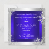 Invitation Royal Blue Quinceanera 15e Elite Élégant parti (Dos)
