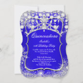 Invitation Royal Blue Quinceanera 15e Wonderland d'hiver (Devant)