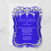 Invitation Royal Blue Quinceanera 15e Wonderland d'hiver (Dos)