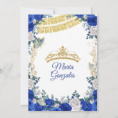 Invitation Royal Blue Quinceanera Mexicaine fille 15e anniver (Dos)