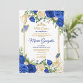 Invitation Royal Blue Quinceanera Mexicaine fille 15e anniver (Debout devant)
