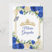Invitation Royal Blue Quinceanera Mexicaine fille 15e anniver (Dos)