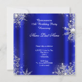 Invitation Royal Blue Quinceanera Silver Tiara 15e anniversai (Dos)