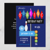 Royal Blue Retro Bowling fête d'anniversaire