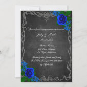 Invitation Royal Blue Rose Chalk Board Fall Engagement Party (Devant)