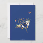 Invitation Royal Blue Rose Gold Tiara Butterfly Quinceañera (Dos)
